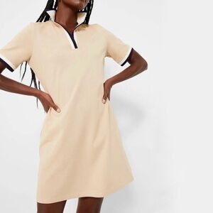 NEW Tuckernuck Hutton Short Sleeve Polo Shirt Dress in Tan Women’s Size Large